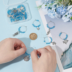 21шт стеклянные подвески для бокалов для вина&nbsp;AJEW-BC00029