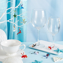 Морское животное стекло бокал для вина подвески&nbsp;AJEW-GA00018