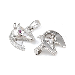 Латунные подвески с микропейвом темно-розового цвета с кубическим цирконием&nbsp;KK-G549-07P