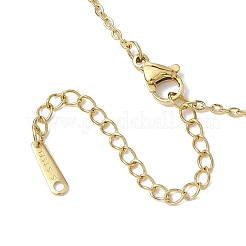 Collane con ciondolo in ottone e zirconi cubici a forma di fiore di rosa&nbsp;NJEW-JN05055-01