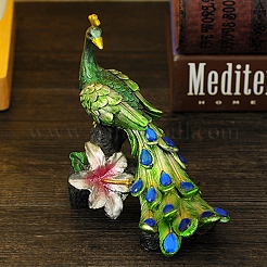 Креативное украшение статуи павлина из смолы&nbsp;DJEW-PW0012-062