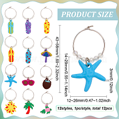 Encantos de copa de vino de PVC con tema oceánico&nbsp;AJEW-FG0003-98