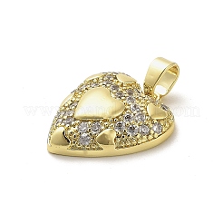 Placage de crémaillère en laiton micro pavé pendentifs en zircone cubique claire&nbsp;KK-M276-05G