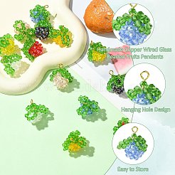 7 шт. 7-х цветные подвески-фрукты из медной проволоки ручной работы&nbsp;PALLOY-CJ00100