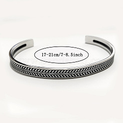 Bracelets manchettes en acier inoxydable 304 pour hommes&nbsp;WG46524-03