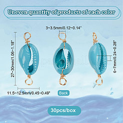 30 шт. подвески-коннекторы из натуральной ракушки каури&nbsp;FIND-PH0007-95