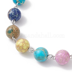 Браслеты из натуральной императорской яшмы&nbsp;BJEW-JB12160