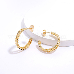 Модные латунные витые серьги-гвоздики в форме буквы С&nbsp;VL8084