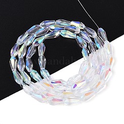 Нити из прозрачных стеклянных бусин-капель с покрытием цвета AB&nbsp;LS-EGLA-T029-08A
