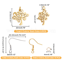 Kits para hacer aretes de árbol de la vida&nbsp;DIY-UN0003-30