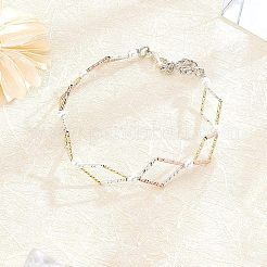 Superfinding 40шт 2 цветные латунные бусины&nbsp;KK-FH0003-26