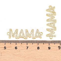 Подвеска-коннектор из латуни с микропаве и прозрачными кубическими циркониями ко Дню матери.&nbsp;KK-F931-27B-G