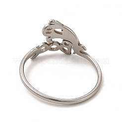 Anello da dito da donna in acciaio inossidabile 201 anti-ossidazione con fantasma e scritta 