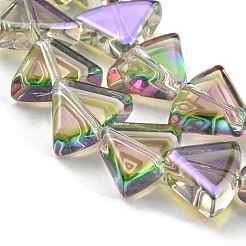 Fili di perle di vetro trasparente placcato mezzo arcobaleno placcato arcobaleno&nbsp;EGLA-G037-08A-HR01