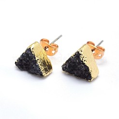 Orecchino di perline in cristallo di quarzo naturale druzy&nbsp;EJEW-F173-E08-G