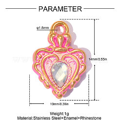 Edelstahl 304 mit pinkfarbenen Emaille-Anhängern&nbsp;SA-OY001-41G