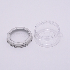 Scatola di plastica rotonda con coperchio in alluminio&nbsp;CON-WH0079-29B