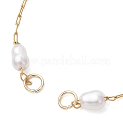 Handgefertigtes Gliederarmband aus 316er chirurgischem Edelstahl mit Kunststoffimitatperlen&nbsp;AJEW-JB01589