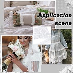 2 ярд полиэстеровых цветочных кружевных лент&nbsp;SRIB-FG0001-28