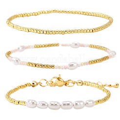 3 шт. набор эластичных браслетов из искусственного жемчуга для женщин&nbsp;AM8486-4