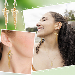 30 шт. латунные крючки для сережек из прозрачного кубического циркония&nbsp;KK-UN0004-39G