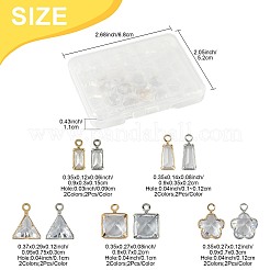 20 шт. 10 стиля подвески из латуни с прозрачными кубическими цирконами&nbsp;ZIRC-FS0001-03