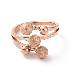 Ионное покрытие (ip) 304 нержавеющая сталь круглый шарик перстень для женщин&nbsp;RJEW-D120-13RG