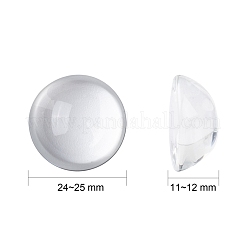 Transparent halbrund Glas Cabochons&nbsp;X-GGLA-R027-25mm