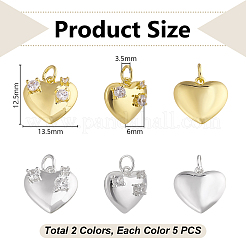 10 шт. 2-х цветные латунные подвески с кубическим цирконием&nbsp;KK-GA0002-35