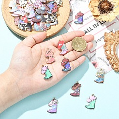 24 шт. 12 стильных подвески из сплава светлого золота с принтом&nbsp;FIND-YW0011-62