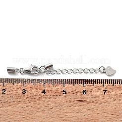 925 estensore per catena a maglie in argento sterling rodiato anti-ossidazione&nbsp;STER-G039-03C-P