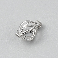 Ciondoli in gabbia di perline in argento sterling&nbsp;STER-WH0008-86