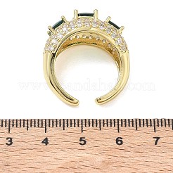 Bagues ouvertes en laiton avec micro pavé de zircones cubiques pour femmes&nbsp;RJEW-L343-13G-04