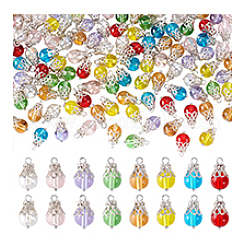 160шт 8 цвета стеклянные подвески&nbsp;PALLOY-PHE00017