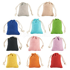 22 шт. 11-х цветные прямоугольные тканевые упаковочные мешочки&nbsp;ABAG-TA0001-87A