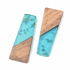 Pendentifs en résine transparente et bois de noyer&nbsp;RESI-S389-040A-B03