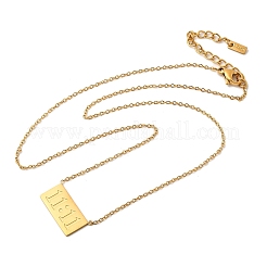 Прямоугольное ожерелье из нержавеющей стали 304 с подвеской 11:11 для женщин&nbsp;NJEW-Z091-16G-02