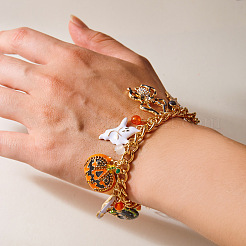 Braccialetti con ciondoli in lega smaltata di Halloween&nbsp;FS-WG2C6A9-01