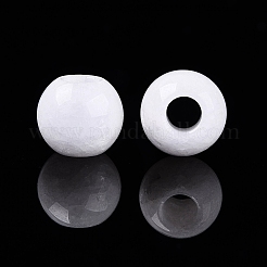 Cuentas de jade blanco natural europeo&nbsp;G-Q607-01A-19