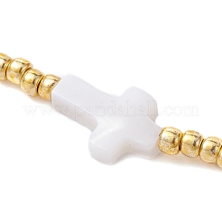 Браслеты из плетеных бусин из натурального жемчуга и семян&nbsp;BJEW-JB09722-05