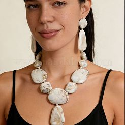 Colliers de perles avec pendentifs en résine surdimensionnés pour femmes&nbsp;WG13923-01