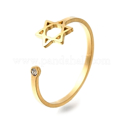 Кольца-манжеты из нержавеющей стали 304 с микропаве из кубического циркония&nbsp;RJEW-S628-02G