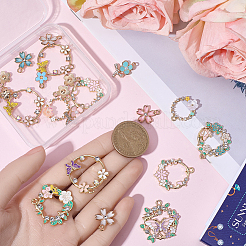 30 pièces 15 styles pendentifs en émail en alliage de placage de rack&nbsp;FIND-SC0021-88