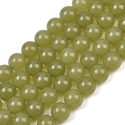 Naturels teints en blanc perles de jade brins&nbsp;GG-CBAEB22-B01-10mm-05