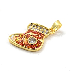 Weihnachten Messing Micro Pave Zirkonia Anhänger&nbsp;KK-H468-02D-02G