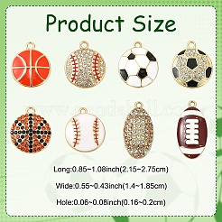 16pcs 8 styles de pendentifs en émail en alliage&nbsp;FIND-YW0009-92