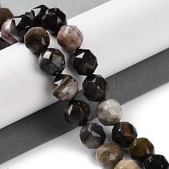 Chapelets de perles en bois pétrifié naturel&nbsp;G-NH0021-A12-02