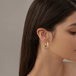 2 пара двухцветных серег-колец из сплава смолы&nbsp;EJEW-GO0002-10