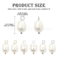 18 pendentif ovale en perles naturelles de 3 couleurs&nbsp;PALLOY-YW00035