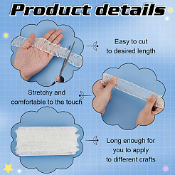 10 м поликоттоновая эластичная плиссированная кружевная лента&nbsp;OCOR-FG0002-62A-02